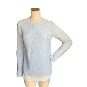NWT Hilary Radley Ribbed Mock-Layer Crew Neck Tunic Knit Top S Heather Grey 70B